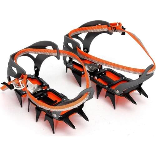 1 Pair 12 Teeth Ice Crampons Winter Climbing Hiking Anti Slip Safety Tool Non-Slip Snow Shoes Spikes Grips Cleats Crampons