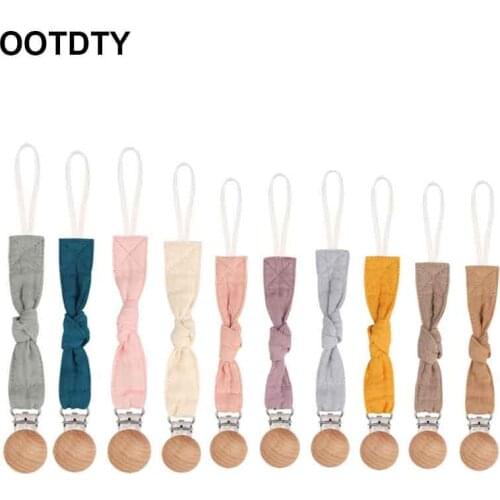 1pc Baby Pacifier Clip Chain Cotton Cartoon Wave Point Country Style Pacifier Holder Dummy Clips Handmade Baby Gift Chain