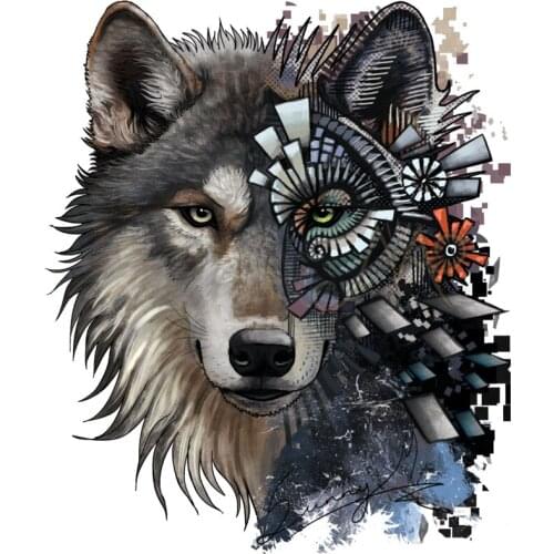 1pcs Funny Mechanical Wolf Head Sticker Sticke For Laptop Car Guitar Trunk Backpack Skateboard Decal vinyl pvc cartoon Sticker