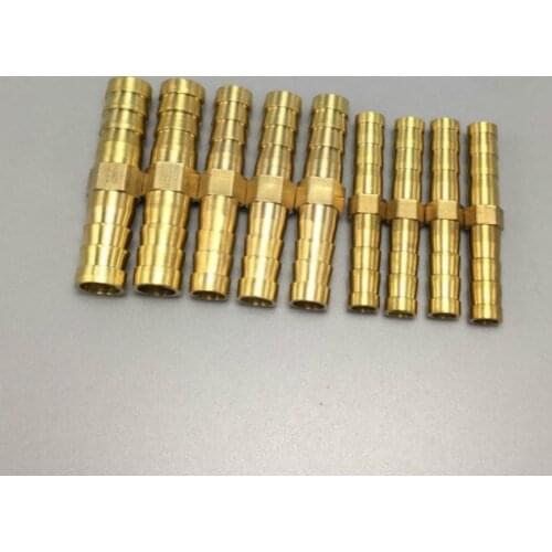10 PCS Pipe Fitting 6 8 10 12 14 16 19 mm Barb Hose Copper Quick Coupling Straight Head Straight Water Pipe Pet Garden Household