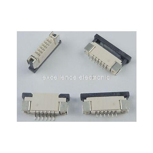 10 Pcs FPC FFC 1mm Pitch 6 Pin Drawer Type Ribbon Flat Connector Top Contact