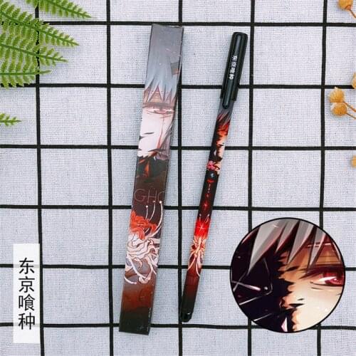 10 pcs/pack Anime Tokyo Ghoul Gel pen Kaneki Ken Touka Rize Ballpoint Pen 0.5 Black refill Pens toy