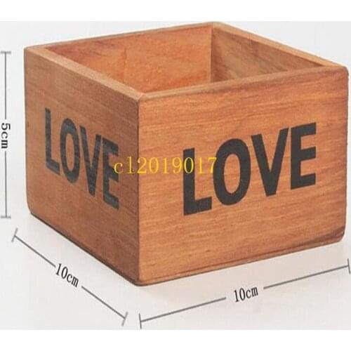 100pcs Rustic Natural Wooden LOVE Letter Succulent Plant Flower Bed Pot Box Home Garden Planter Free Shipping #12