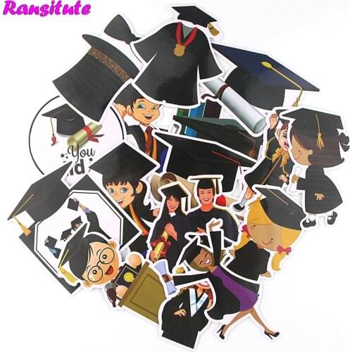 16pcs/set We Graduated Cartoon Stickers DIY Luggage Laptop Skateboard Car Motorcycle Bike Sticker R508