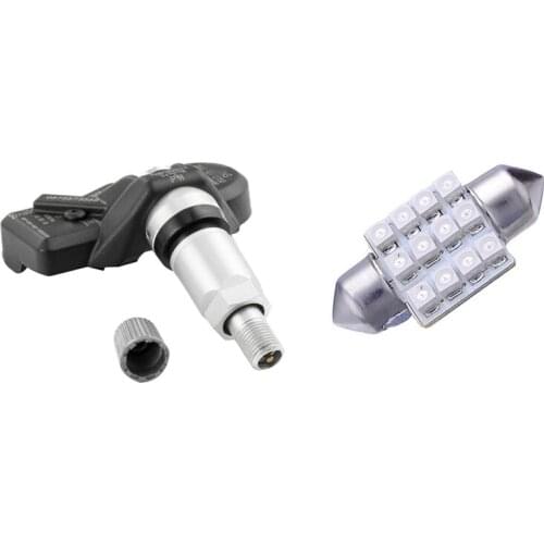 2 Pcs Blue 31Mm 12 Smd Led Car C5W Number Plate Light Bulb & 1 Pcs Tpms Tire Pressure Sensor