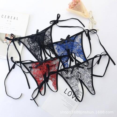 7color Gift beautiful lace leaves Womens Sexy lingerie Thongs G-string Underwear Panties Briefs Ladies T-back 1pcs/Lot JS668