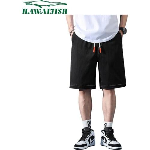 Hawaifish brand Mens Shorts 2021 Solid color Summer Mens Beach Shorts Cotton Casual Male Sports Shorts homme Brand Clothing