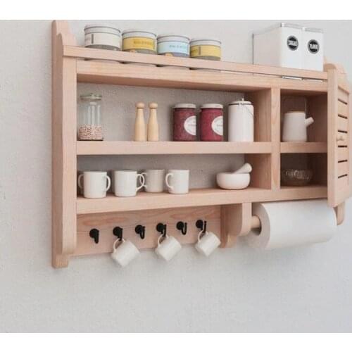 Pantry Cabinet Wooden Kitchen Cabinet Plate Cup Rack Multipurpose Rack