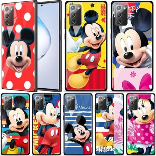 Cute Mickey Disney Mouse for Samsung Galaxy Note 20 Ultra 10 Lite Plus 9 8 5G A70 A50 A40 A30 A20 Tempered Glass Phone Case