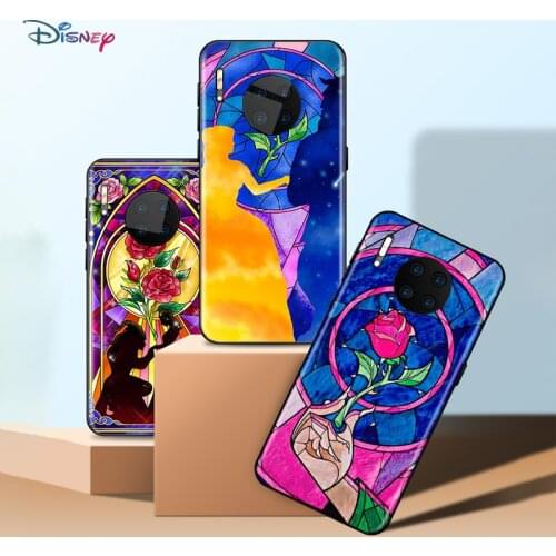 Disney Cartoon Animation Beauty and the Beast For Huawei Mate 40 RS Porsche Design 30 20 X 10 Lite Pro Plus Black Phone Case