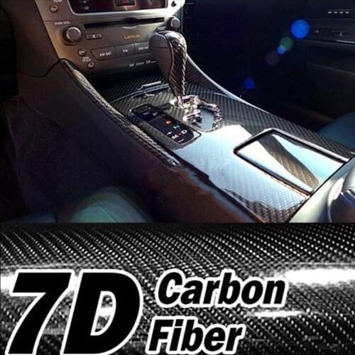 Black Highlight 5D Carbon Fiber Automobile Sticker Foil Car Sticker 10*150cm Interior I6X6