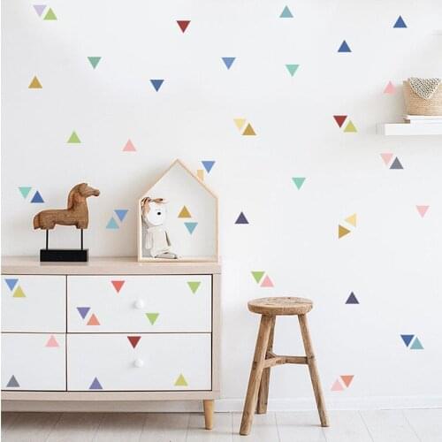 Color Geometric Wall Stickers Living Room Sofa Backdrop Decal Kids Bedroom Cabinet Drawer Decoration PVC Self Adhesive Wallpaper