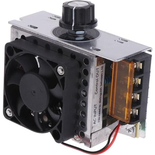 AC Electric Regulator Motor Speed Controller 220V 4000W SCR Temperature Voltage Regulator With Fan Big Power Brightness Dimmer