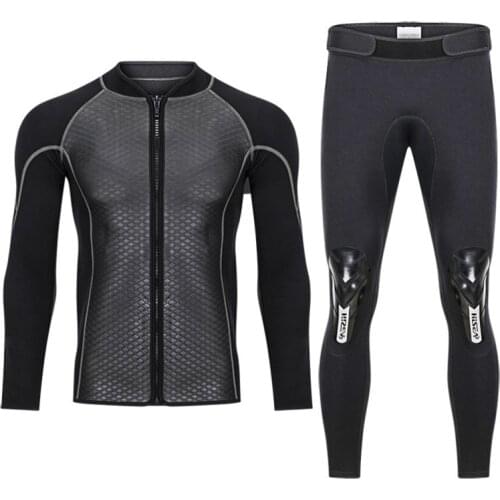 Hisea Mens top 2.5mm Neoprene Swimwear jackets wetsuit men neoprene pants long sleeve swimsuit surfing
