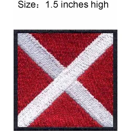 ICS Four Flag 1.5"high embroidery patch for high quality small logo/square/white cross