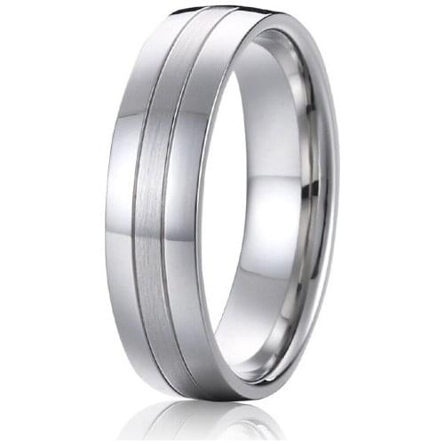 Classic luxury handmade custom silver color ring for men titanium jewelry wedding bands