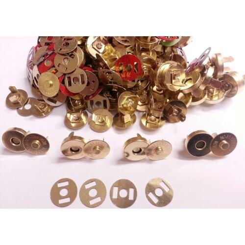 100 set Free shipping 14mm Magnetic snaps clasps fastening purses handbags craft buttons closures 14mm