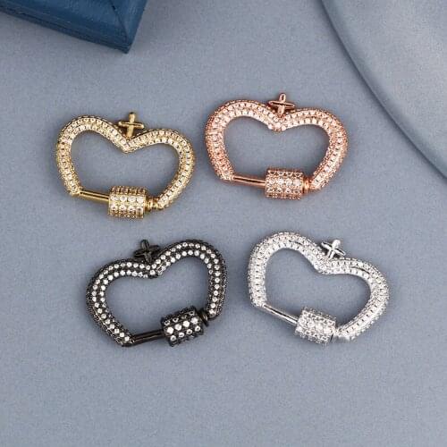 MINHIN Vintage Crown Shaped Spiral Clasps Locks DIY Hanging Chains Pendant Jewelry Making Supplies Carabiner Screw Locket Hooks