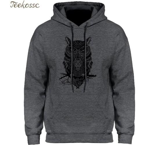 Animal Owl Hoodie Hoodies Sweatshirt Men 2020 New Fashion Spring Autumn Pullovers Hooded Hoody Mens Streetwear Brand Crewneck