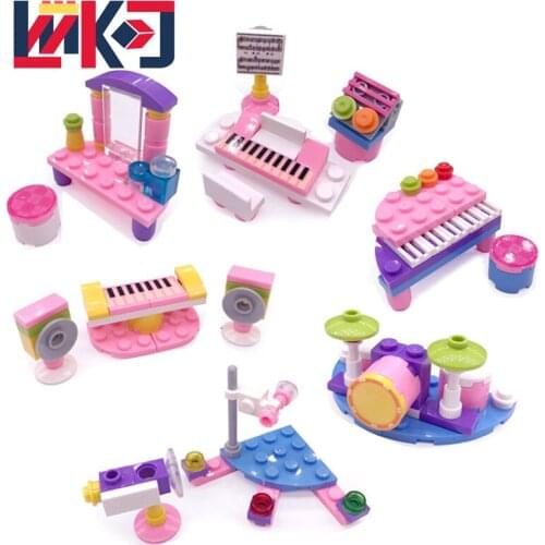 Musical Building Blocks Instrument Piano Drum Rack Assemble Children Bricks Toys Education Girl Boy Creativity Gift for Kids