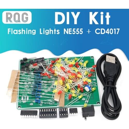 Fireworks red yellow Double Color Flashing Lights DIY Kit Strobe NE555 + CD4017 Electronic Practice Learning Kits Suite Parts