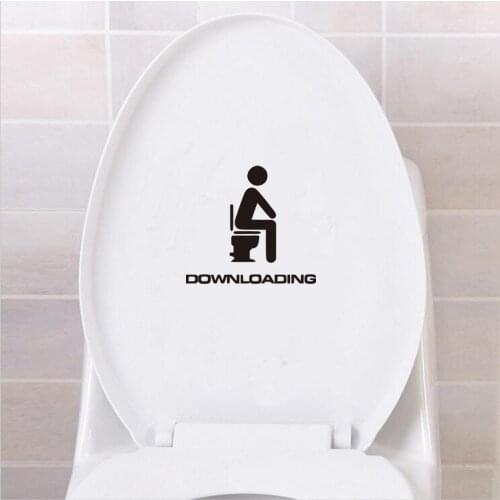 Downloading Toilet Sticker Wall Decal Funny Toilet Waterproof Toilet Seat Removable Door Sticker DIY Home Decoration Accessories