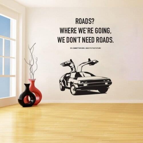 YOYOYU Wall Sticker A Poster Back to the Future Car Quote Wall Decals Living Room Bedroom Removeable Home Decoration ZX527