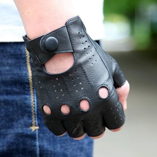 Latest 2020 Mans Semi-Finger Gloves Spring Summer Thin Breathable Non-Slip Fashion Black Fitness Gloves Male M046P-1