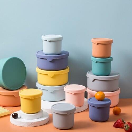 New Food Grade Silicone Lunch Box Portable Outdoor Travel Tableware Microwave Sealed Fresh Box 250ml/700ml