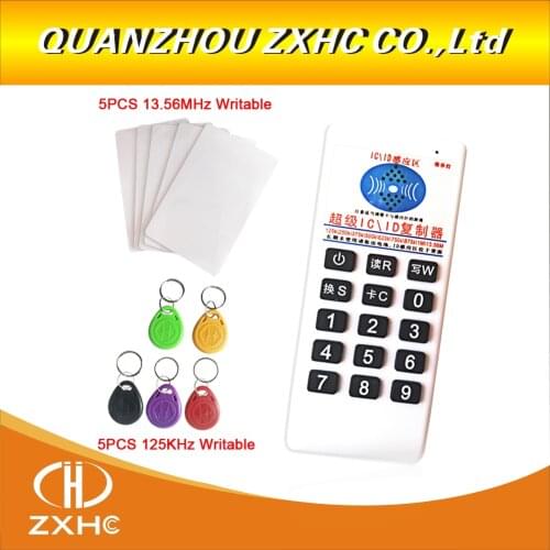 New RFID 125khz ID 13.56mhz IC Copier Reader Writer for EM4305 T5577 UID Changeable Tag
