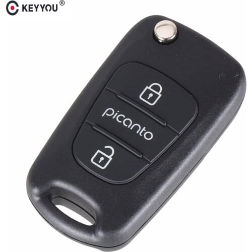 KEYYOU 10X New 3 Buttons Flip Folding Remote Key Shell For KIA Picanto Remote key Case Fob