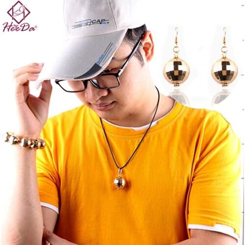 Kpop Hip Hop Rock CCB Beads Necklace Earrings Bracelet Set Women Men Nightclub Punk Jewelry Accessories 2020 Personality Bijoux
