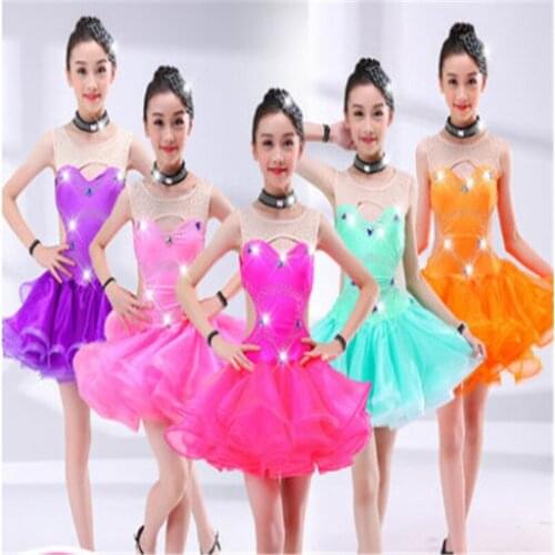 Childrens Latin Dance Skirt New Tassel Summer Girls Dance Wear Childrens Competition Performance Clothing Practice Wear