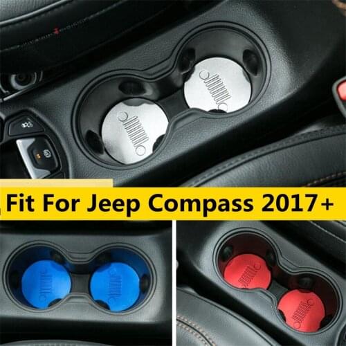 Yimaautotrims Front Seat Water Cup Holder Decoration Pad Cover Trim Fit For Jeep Compass 2017 2018 2019 2020 / Colorful Interior