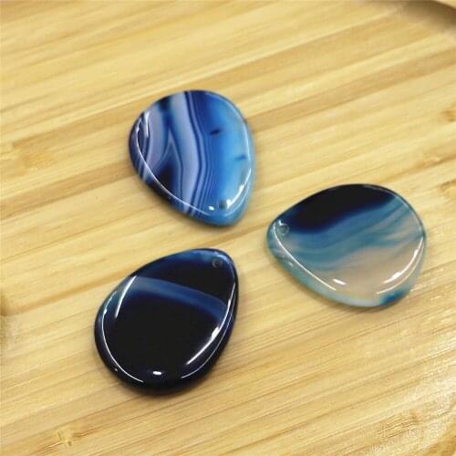 Striped Agates Pendant Natural Stone Water Drop Jewelry Making DIY Women Necklace Earrings Sweater Chain Jewelry Accessories