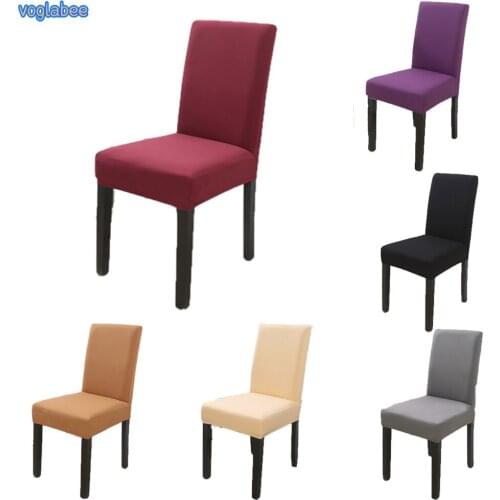 Multi-colored Elastic Chair Cover Solid Color Stretch Slipcovers Dustproof Washable Chair Covers For Hotel Dining Room Party