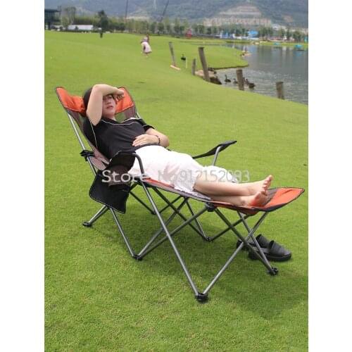 Outdoor Folding Chair Super Portable Beach Back Leisure Reclining Chair Fishing Stool Lunch Break Bed Nap Simple Chair