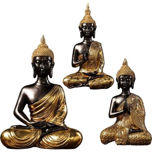 Buddha Statue Fengshui Thai Bedroom Figurines Sculpture Zen Meditation Decor
