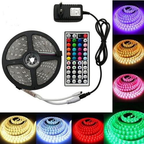 LED Strip RGB Led Light Tape SMD 2835 DC12V Waterproof LED Light 5m10m diode Ribbon Flexible with 44key remote controller Power