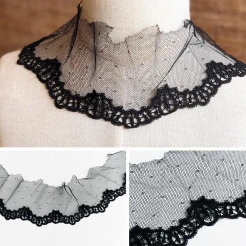 3 Meter Handicrafts Embroidered Net Thin Lace Trim Black Lace Ribbon Wedding/Birthday/Christmas/Bow Decorations 8cm