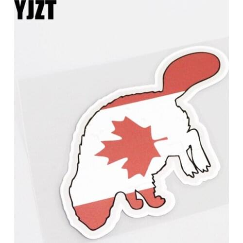 YJZT 12.5CM*12.5CM Fashion Canada Flag PVC Car Window Sticker Decal 13-0579