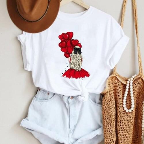Women Cartoon Balloon Ladies 90s Cute Casual Kawaii Fashion Summer Lady Print Tee Graphic T Top Female Tshirts Clothes T-Shirt