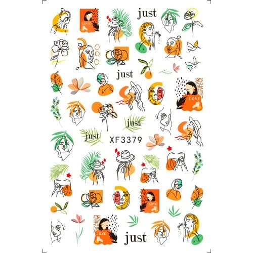 1Pcs Flower Gel Polish Nail Sticker Decals Tool Nail Art Paper Decoration Manicure Tattoos DIY Nail Art Accessories 3331-3382