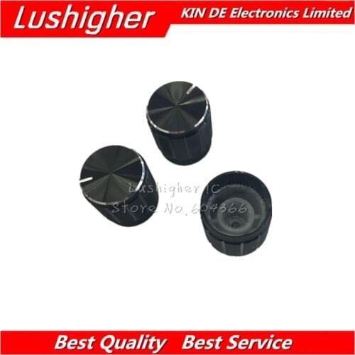 10pcs 15*17mm Aluminum Alloy Potentiometer 15*17 Knob Rotary Switch Volume Control Knob Black