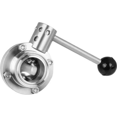 3/4'' 1'' 1-1/2'' 2''3'' SS304 Stainless Steel Sanitary 50.5/64/77.5/91mm Tri Clamp Butterfly Valve Homebrew Beer Dairy Product