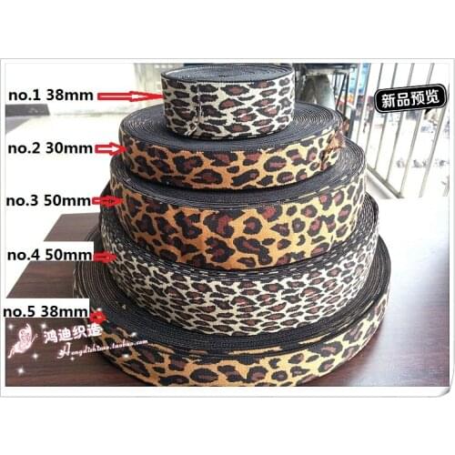 30mm 38mm 50mm Leopard Pattern stretchy elastic band 10meters for clothing garment waistband diy craft elastic webbing