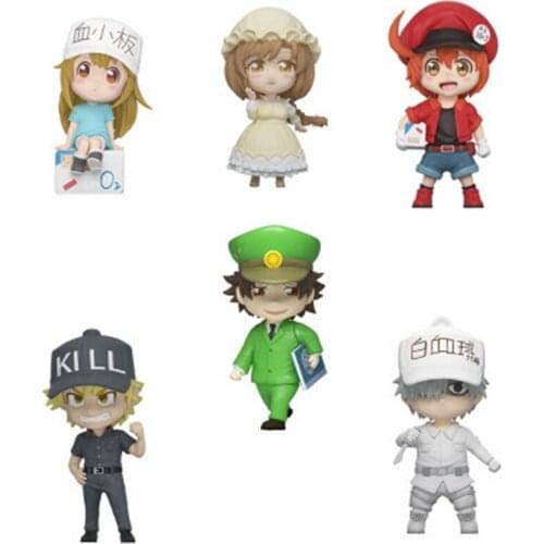 6Pca/Set Anime Cells At Work 10cm Figurine Collectible Action Model Toy Gifts Children Pet Mini Kawaii Desktop Pops