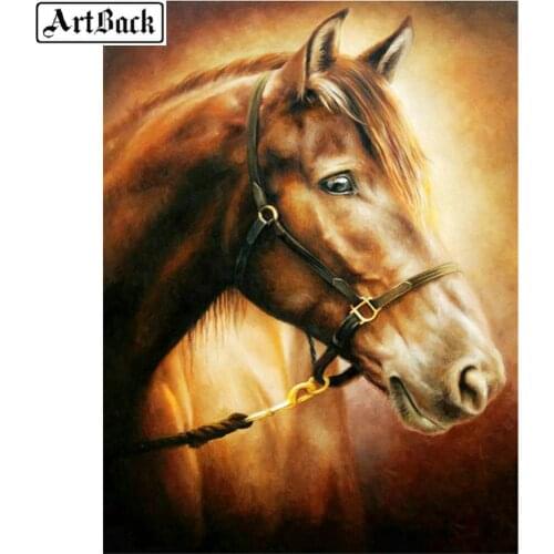 ArtBack 5d diy diamond painting horse full square animal diamond mosaic crafts sticker