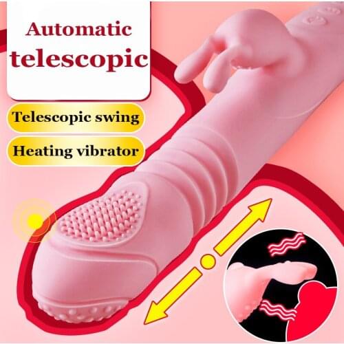 Automatic telescopic heating swing double head vibrator granule massager g spot masturbator stick stimulation clitoris sex shop