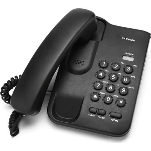 White Black Desktop Home Wall Mount Office Corded Phone Telephone Home Hotel Wired Landline Telephone 12*19*7.5cm